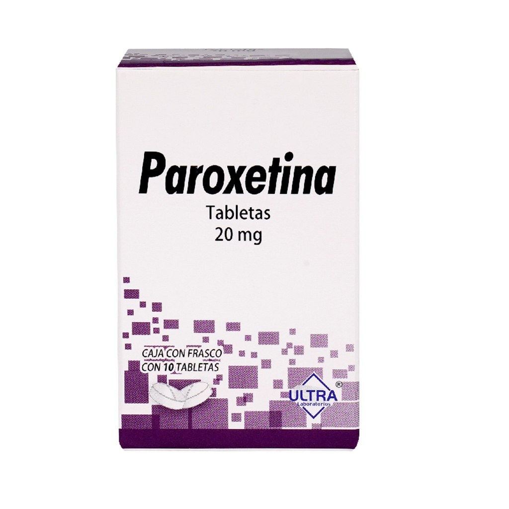Paroxetina 20 Mg 10 Tabletas Genérico Ultra Lab 