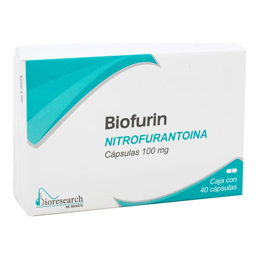 [7501563310399] Biofurin Nitrofurantoína 100 Mg 40 Cápsulas Genérico Bioresearch 