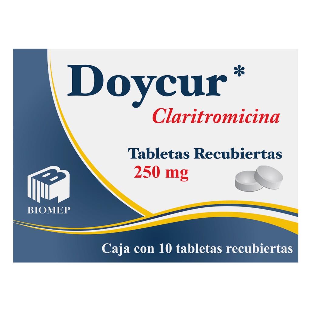 [7501573900573] Doycur Claritromicina 250 Mg 10 Tabletas Genérico Com Biomep 