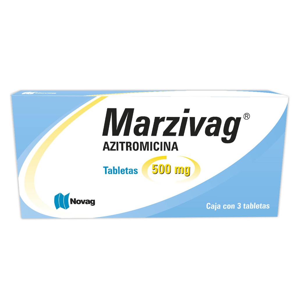 Marzivag Azitromicina 500 Mg 3 Tabletas Genérico Novag Inf