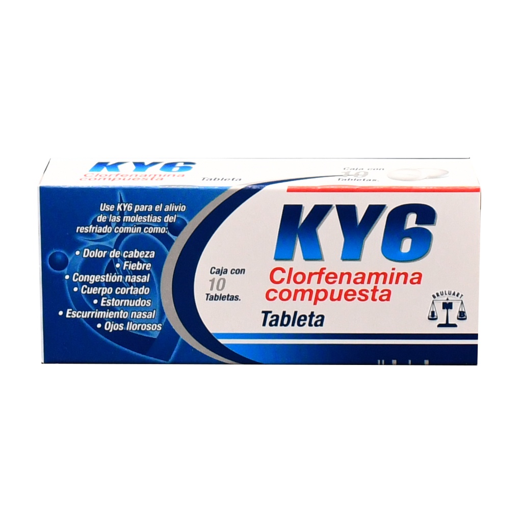 Ky6 Clorfenamina Compuesta 10 Tabletas Genérico Bruluart 