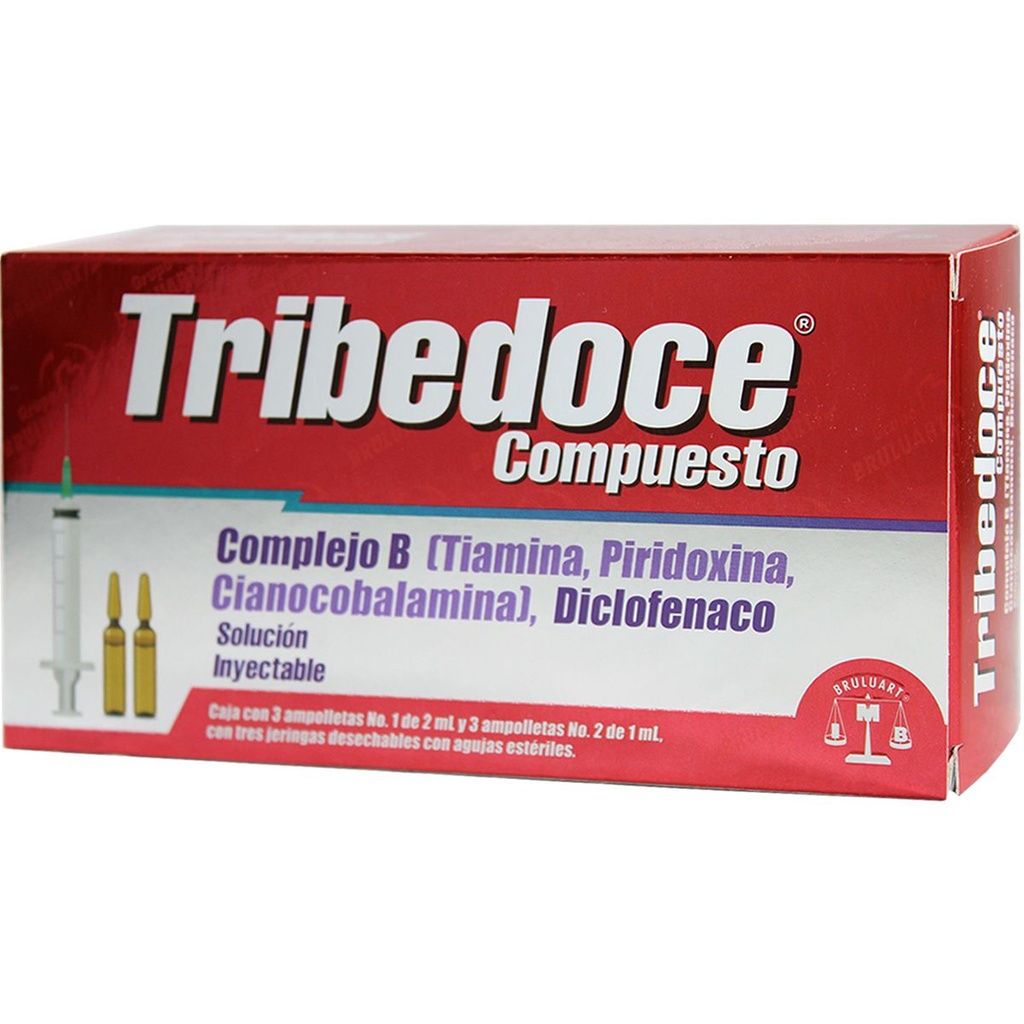 [7501537163266] Tribedoce Compuesto Solución Inyectable 3 Ampolletas Genérico Brudifarma 