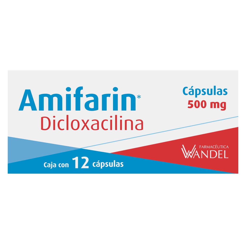 Amifarin Dicloxacilina 500 Mg 12 Cápsulas Genérico Wandel 