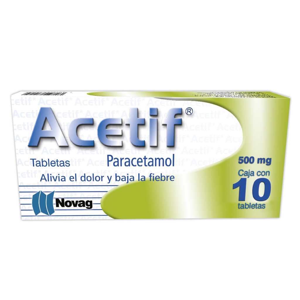 Acetif Paracetamol 500 Mg 10 Tabletas Genérico Novag Inf 