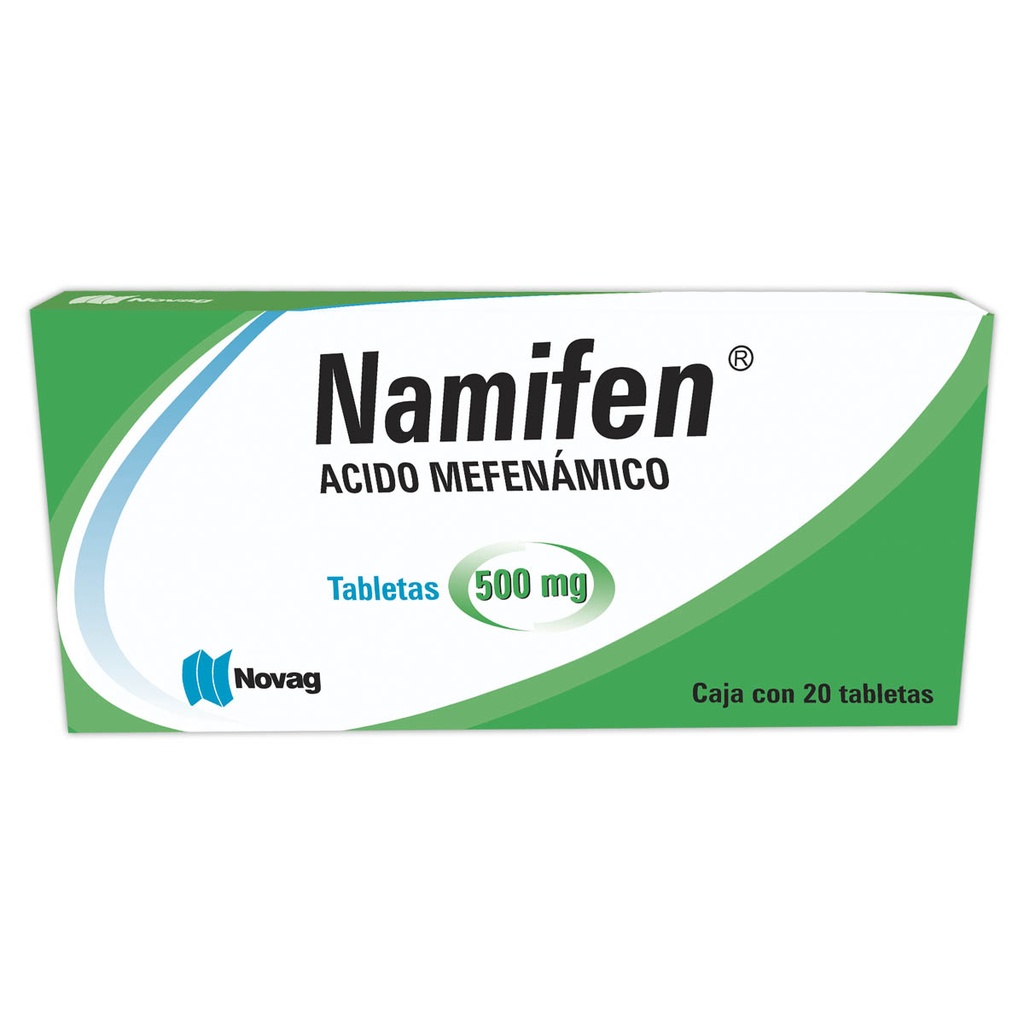 Namifen Ácido Mefenámico 500 Mg 20 Tabletas Genérico Novag Inf