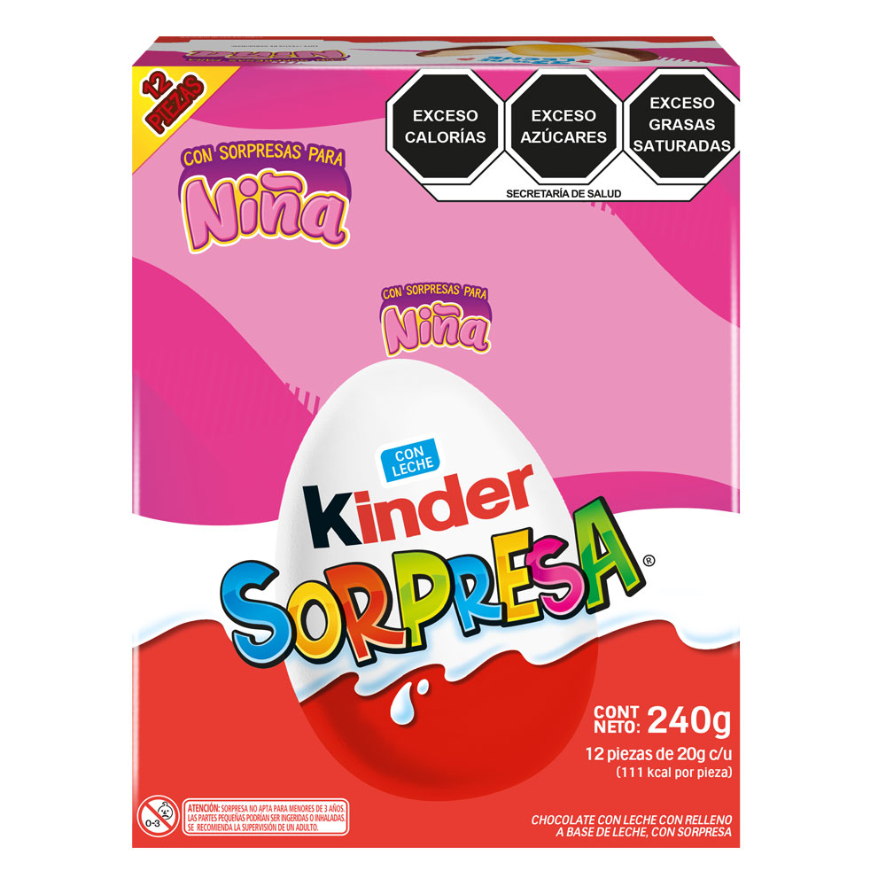 Chocolate Kinder Sorpresa Niña 12 Piezas 