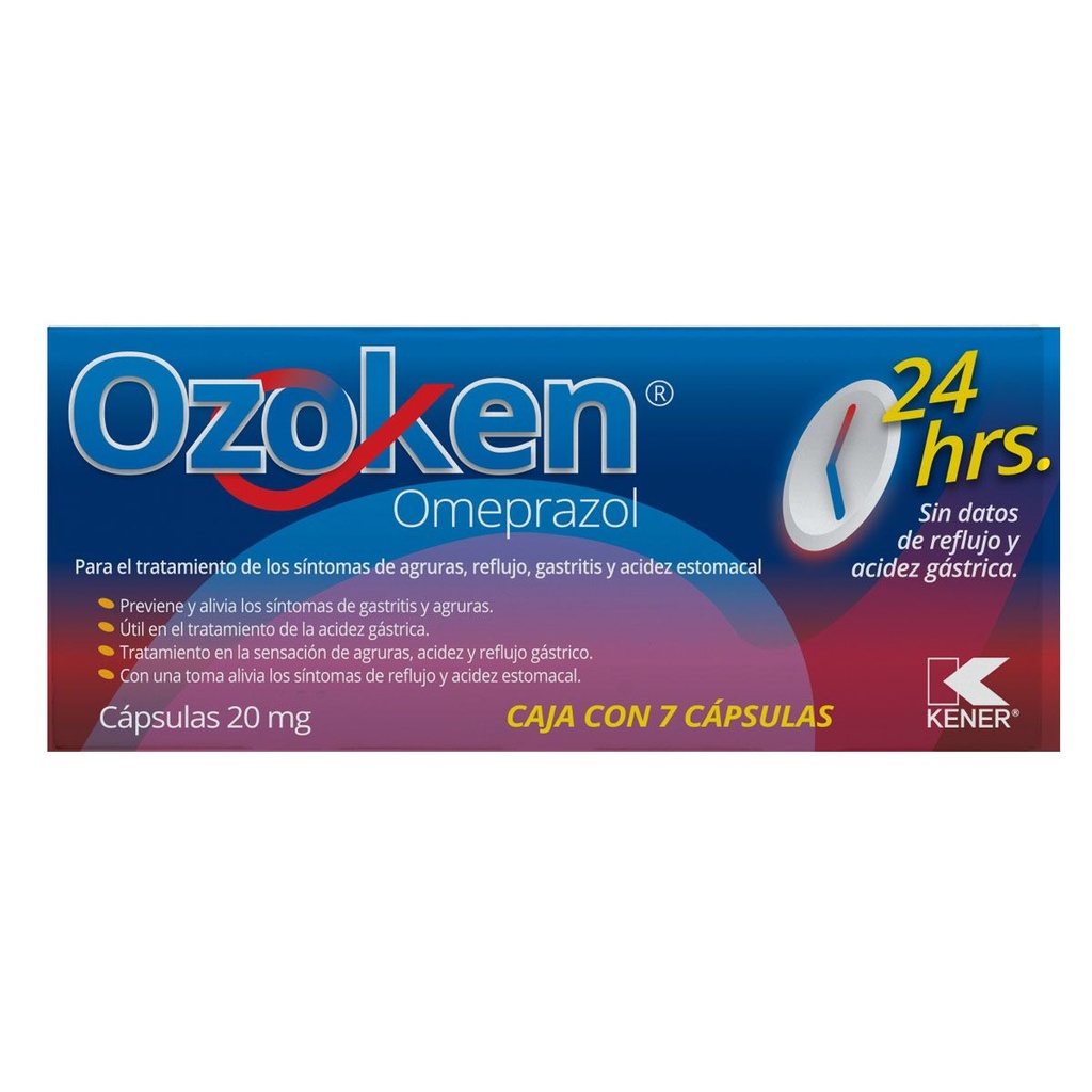 [7501493888548] Ozoken Omeprazol 20 Mg 7 Cápsulas Genérico Kener 