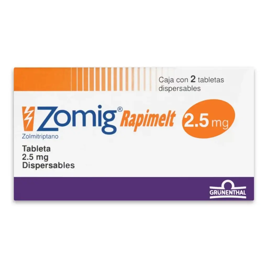 Zomig Rapimelt 2.5 Mg 2 Tabletas 