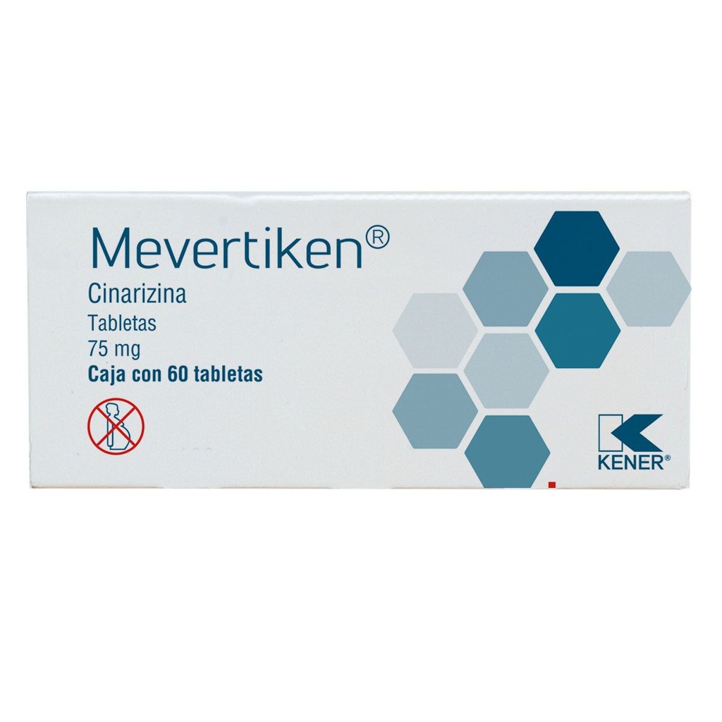 Mevertiken Cinarizina 75 Mg 60 Tabletas Genérico Kener 