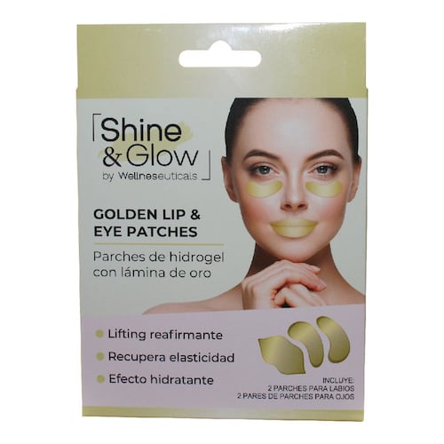 Parches Shine & Glow Hidrogel Oro Labios Y Ojos 4 Piezas 