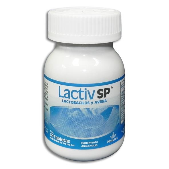 Lactiv Sp Lactobacilos/Avena Suplemento Alimenticio 30 Tabletas Masticables Genérico Naturex 