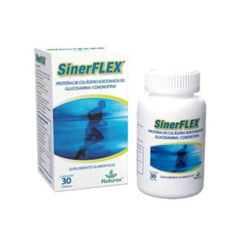 Sinerlex Colágeno/Glucosamina/Condroitina/MSM/Vitamina C Suplemento Alimenticio 30 Tabletas Genérico Naturex 