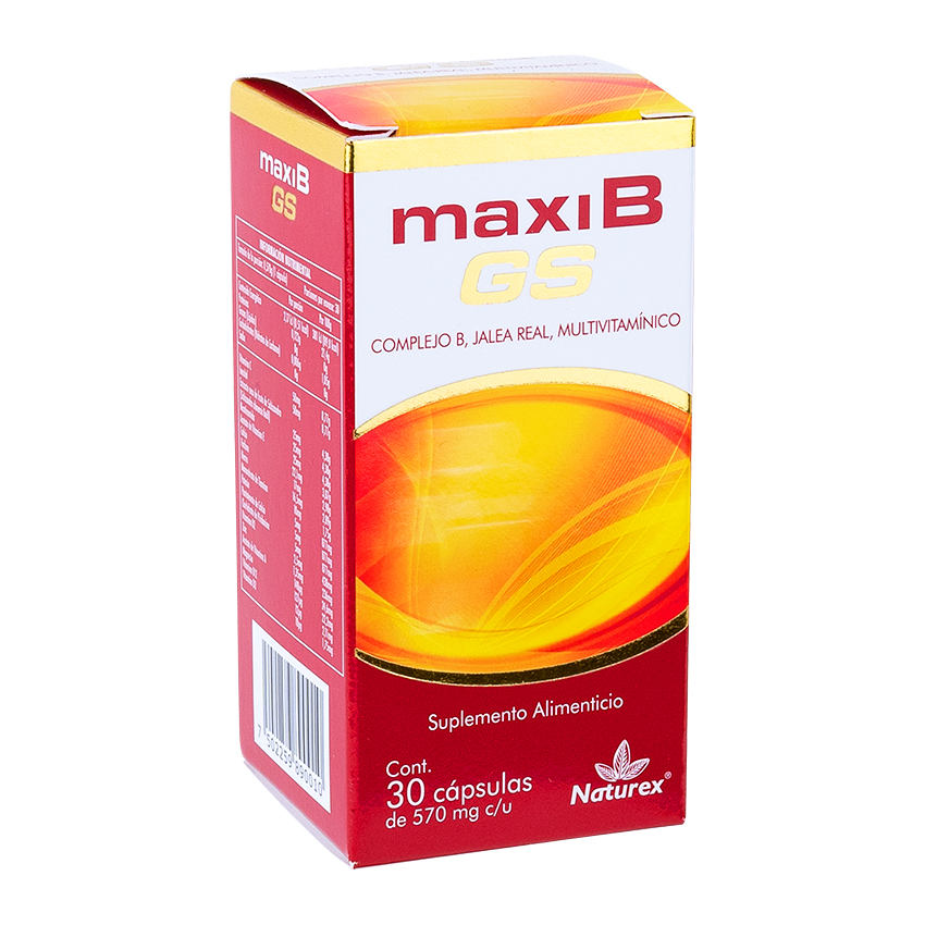 Complejo B/Jalea Real/Multivitamínico Suplemento Alimenticio 30 Cápsulas Genérico Naturex 