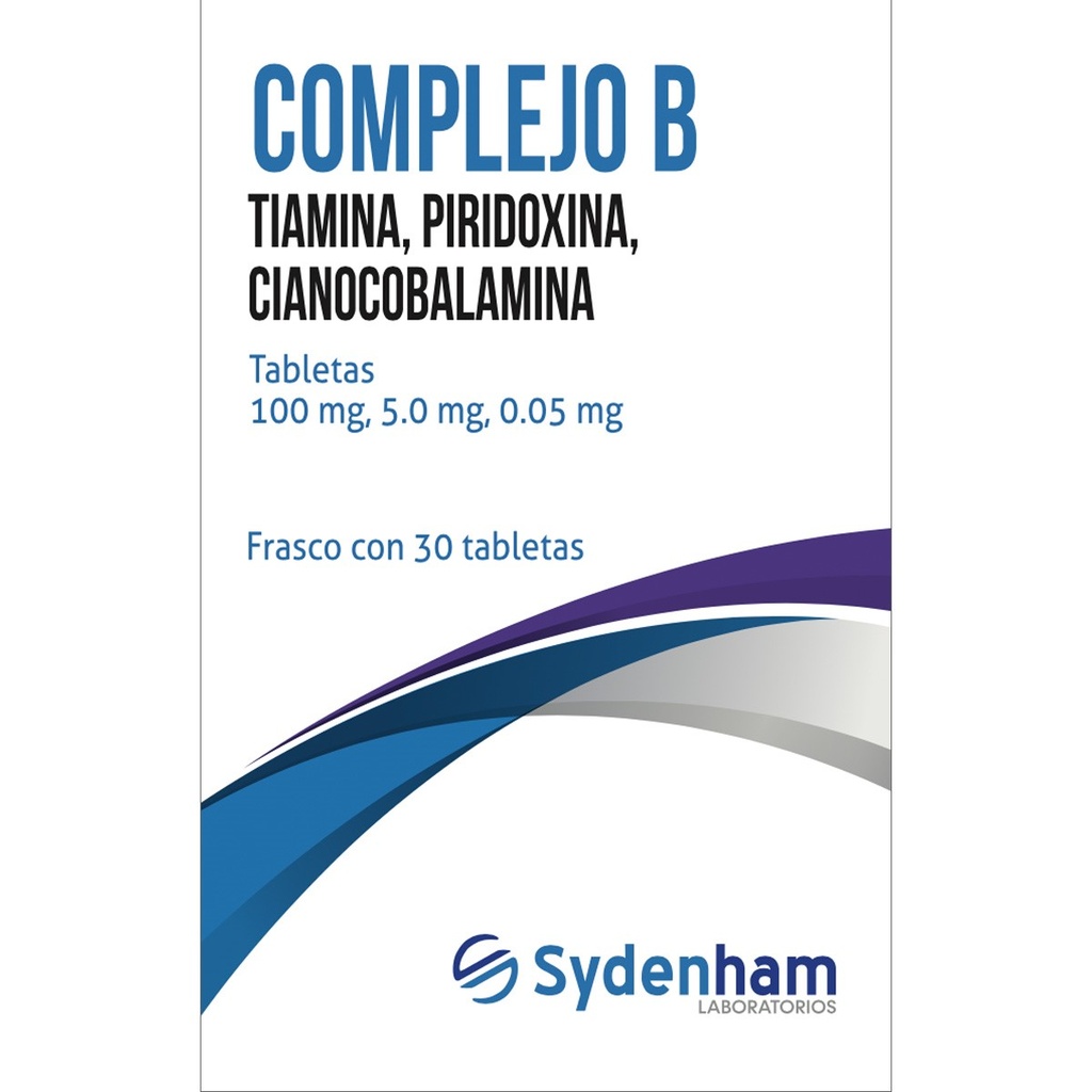 [7502010581294] Complejo B 100/5/0.5 Mg 30 Tabletas Genérico Sydenham 