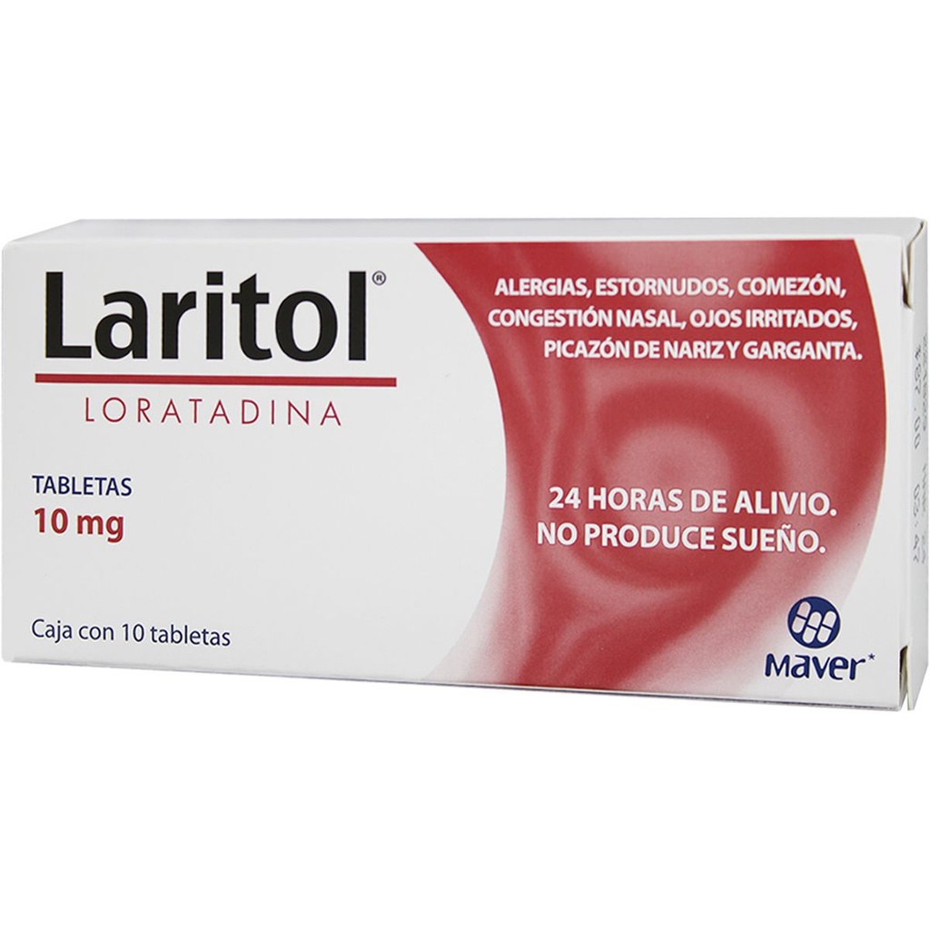 [7502009740435] Laritol Loratadina 10 Mg 10 Tabletas Genérico Maver 