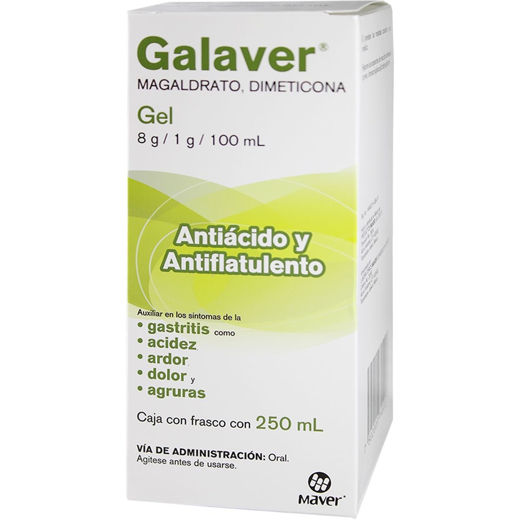 Galaver Magaldrato/Dimeticona 8/1 G Gel 250 Ml Genérico Maver 