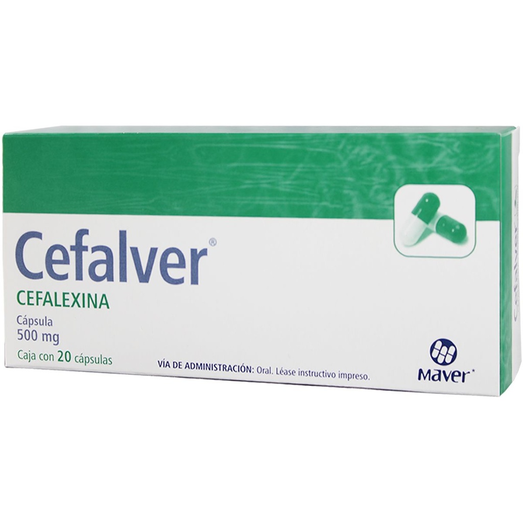 [7502009740480] Cefalver Cefalexina 500 Mg 20 Cápsulas Genérico Maver 