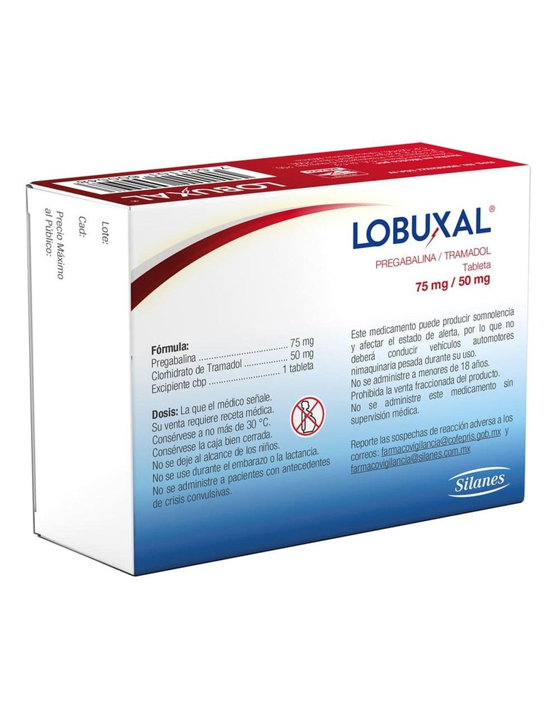 [7501101600548] Lobuxal 75/50 Mg 20 Tabletas 
