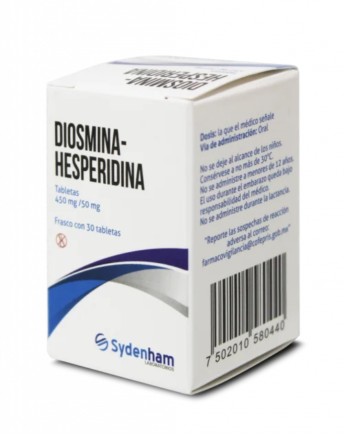 Diosmina, Hesperidina 450/50 Mg Con 30 Tabletas