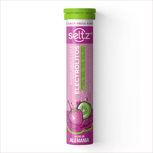 Seltz Electrolitos Suplemento Alimenticio Fresa-Kiwi 13 Tabletas Efervescentes 