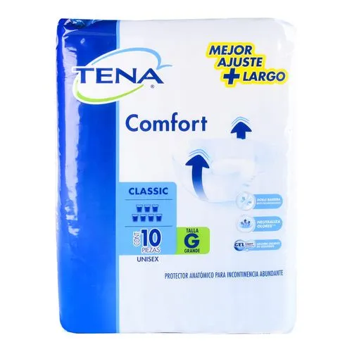 Pañales Para Adulto Tena Slip Comfort Talla:G 10 Piezas