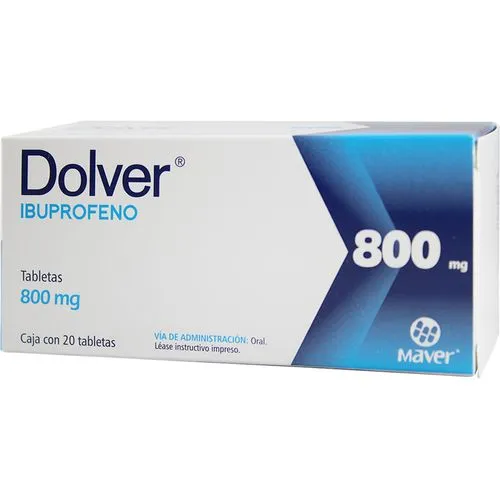 Dolver Ibuprofeno 800 Mg 20 Tabletas Genérico Maver