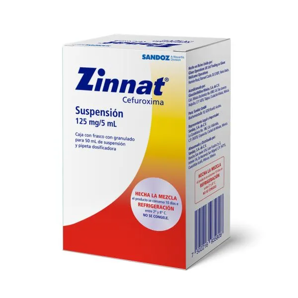 Zinnat 125 Mg Suspensión 50 Ml 