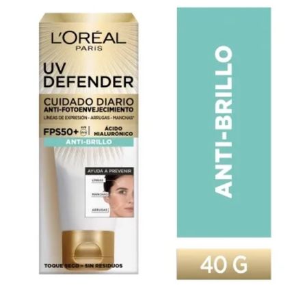 Crema Facial L'Oréal Paris UV Defender Anti-Brillo 40 G 