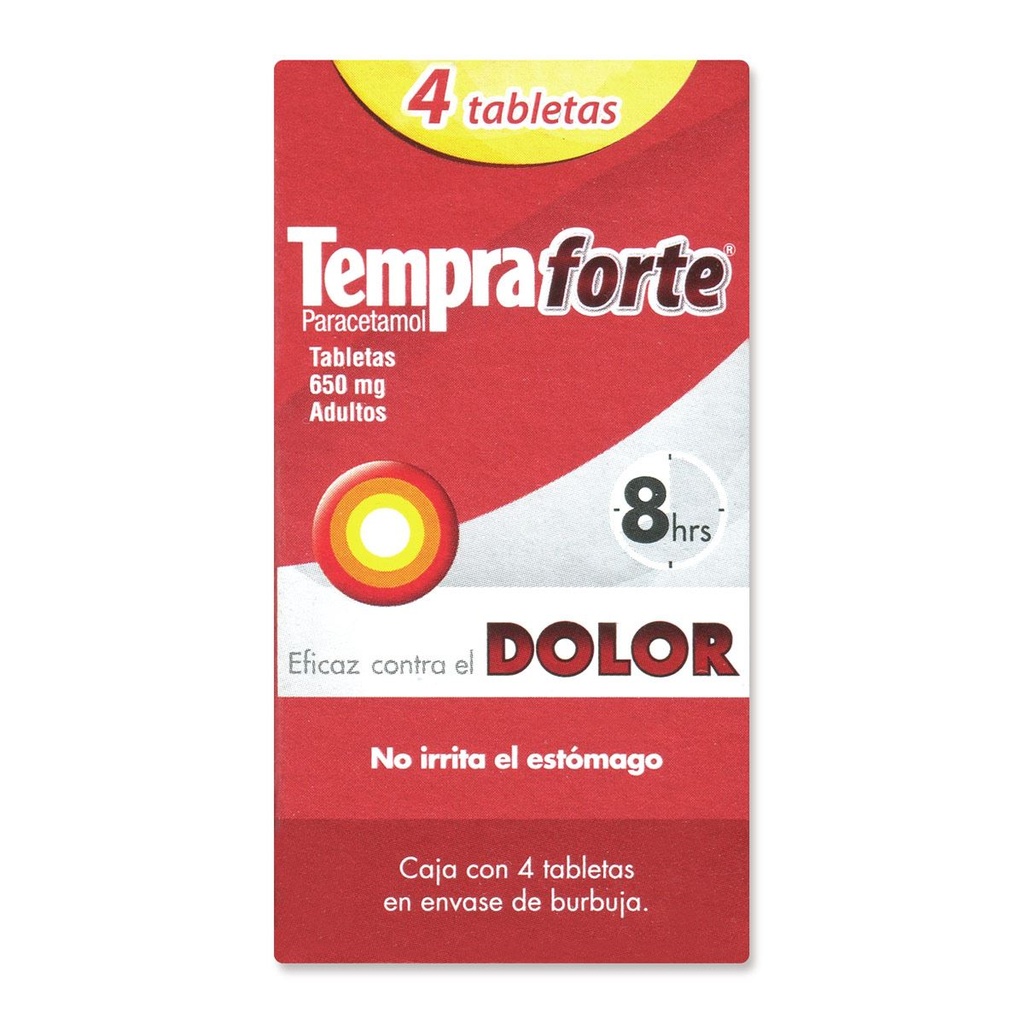 Tempra Forte 650 Mg Adulto 4 Tabletas 