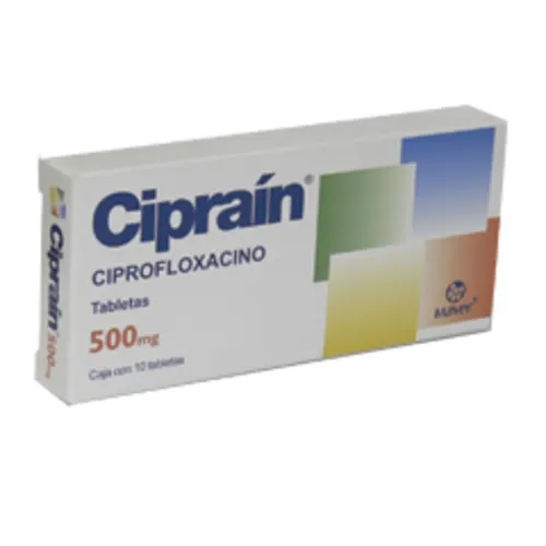 Cipraín Ciprofloxacino 500 Mg 10 Tabletas Genérico Maver 