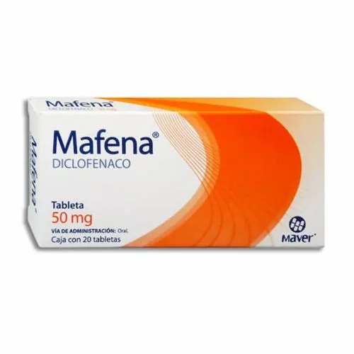 Mafena Diclofenaco Liberación Prolongada 50 Mg 20 Tabletas Genérico Maver 