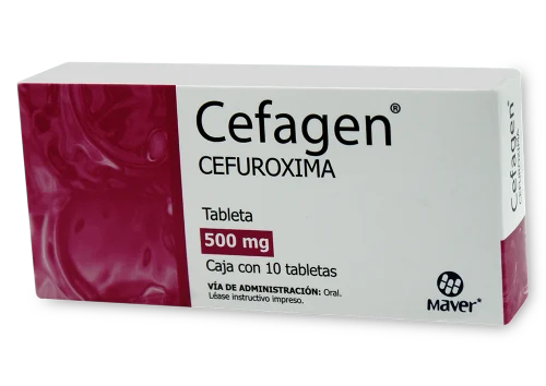 Cefagen Cefuroxima 250 Mg 10 Tabletas Genérico Maver 