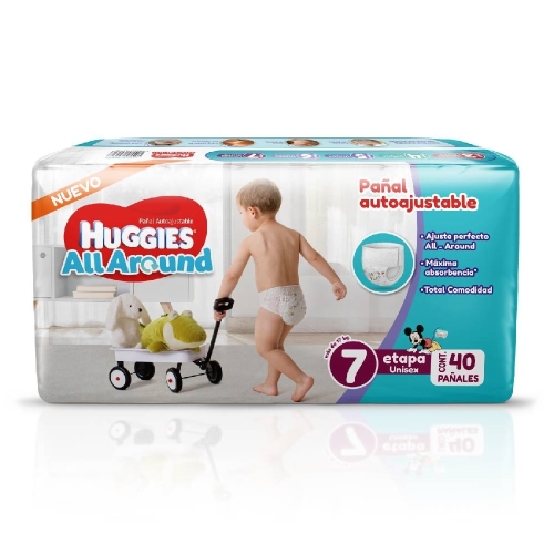 Pañal Huggies All Around Ajustable Etapa 7 Unisex 40 Piezas 