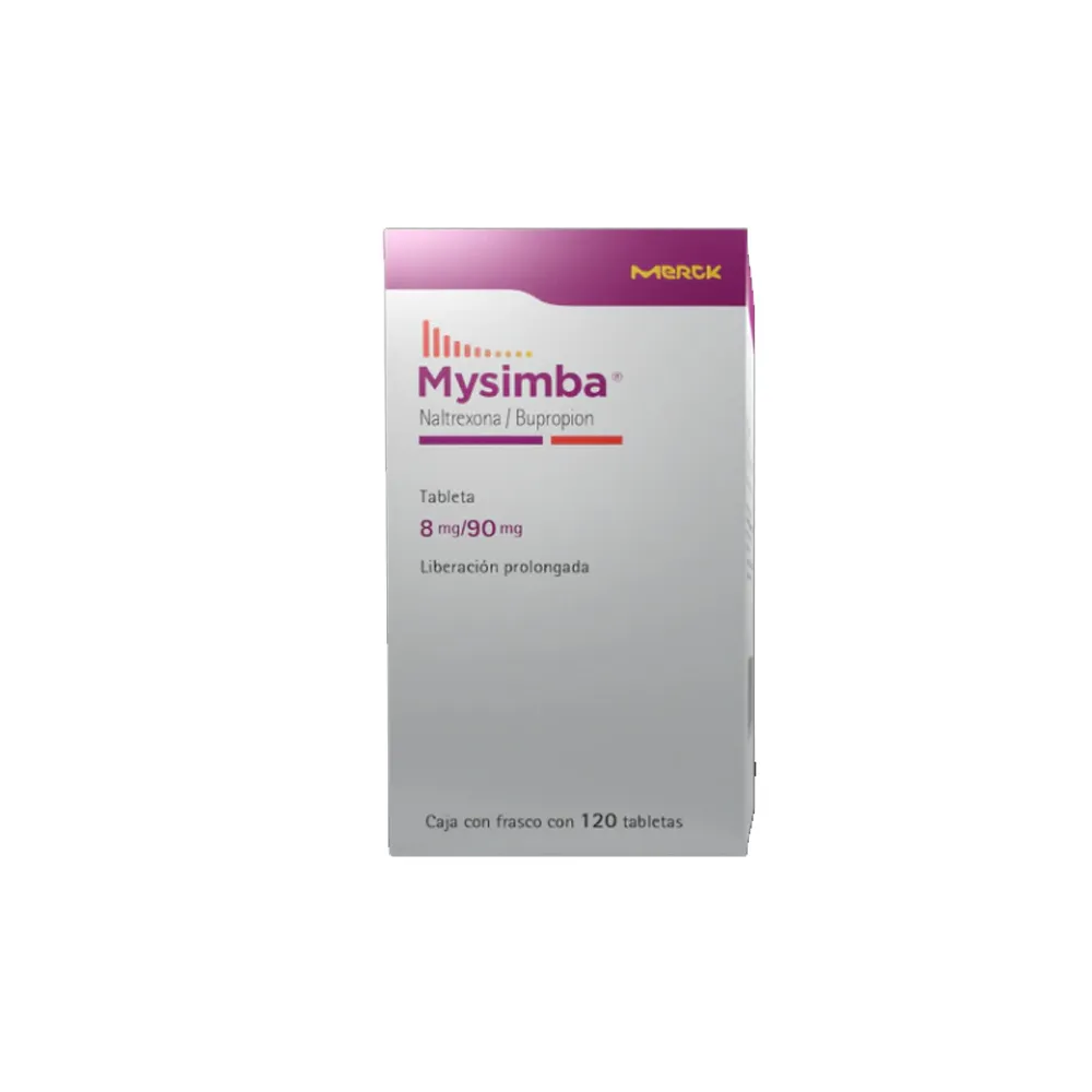 Mysimba 120 Tabletas Frasco Naltrexona 8.0 Mg Bupropion (Anfebutamona) 90.0 Mg