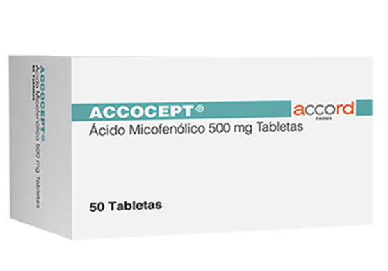 Accocept (Ácido Micofenolico) 500 Mg Caja Con 50 Comprimidos