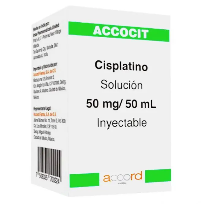 Accocit (Cisplatino) 50 Mg / 50 Ml Caja Con 1 Frasco Ámpula Con 50 Ml 
