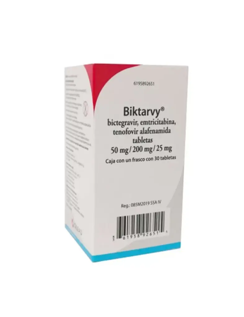 Biktarvy (Bictegravir / Emtricitabina / Tenofovir Alafenamida) 50 Mg/200 Mg/25 Mg Caja Con Un Frasco Con 30 Tabletas