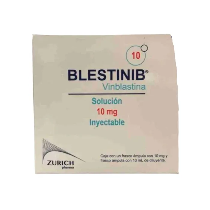 Blestinib (Vinblastina) 10 Mg Caja Con 1 Frasco Ámpula De 10 Mg Y Un Frasco Ámpula Con 10 Ml De Diluyente