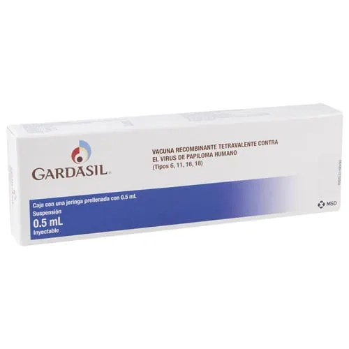 Gardasil 4 (Vacuna Recombinante Tetravalente Contra El Vph (6,11,16,18)) 0.5 Ml Caja Con 1 Jeringa Prellenada Con 0.5 Ml