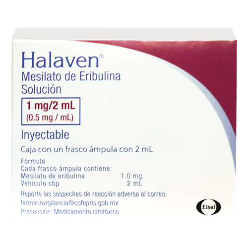 Halaven (Eribulina) 1 Mg / 2 Ml Caja Con 1 Frasco Ámpula Con 2 Ml