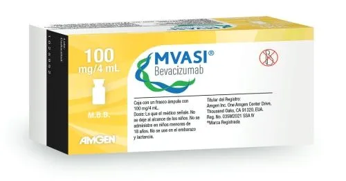 Mvasi (Bevacizumab) 100 Mg / 4 Ml Caja Con Un Frasco Ámpula Con 100 Mg/4Ml