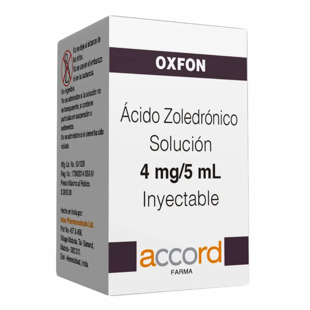 Oxfon (Ácido Zoledrónico) 4 Mg / 5 Ml Caja Con 1 Frasco Ámpula Con 5 Ml