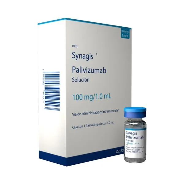 Synagis (Palivizumab) 100 Mg Caja Con 1 Frasco Ámpula Con 100 Mg De Polvo Liofilizado Y 1 Ampolleta Con 1 Ml De Diluyente