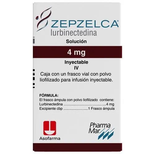 Zepzelca (Lurbinectidina) 4 Mg Caja Con Un Frasco Vial Con Polvo Liofilizado Para Infusión Inyecctable