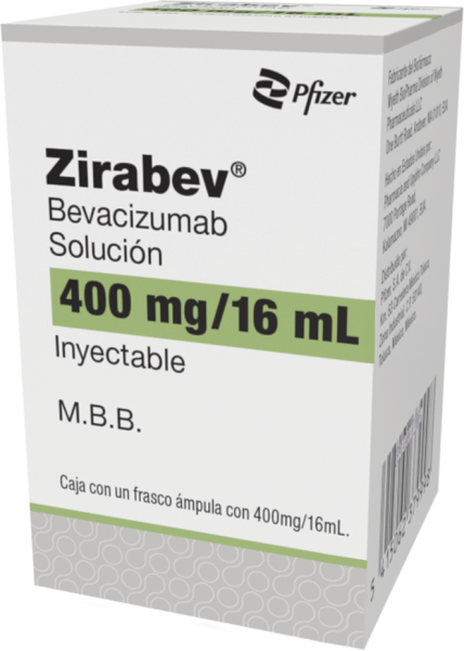 Zirabev (Bevacizumab) 400 Mg / 16 Ml Caja Con Un Frasco Ámpula Con 400 Mg/16Ml