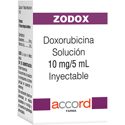 Zodox (Doxorubicina) 10 Mg / 5 Ml Caja Con 1 Frasco Ámpula Con 5 Ml