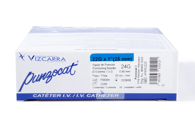 Cateter Punzocat N°22 Azul Caja C 50 C210-280