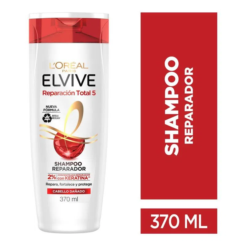 [7509552847987] Shampoo L'Oréal Paris Elvive Reparación Total 5 Cabello Dañado 370 Ml 