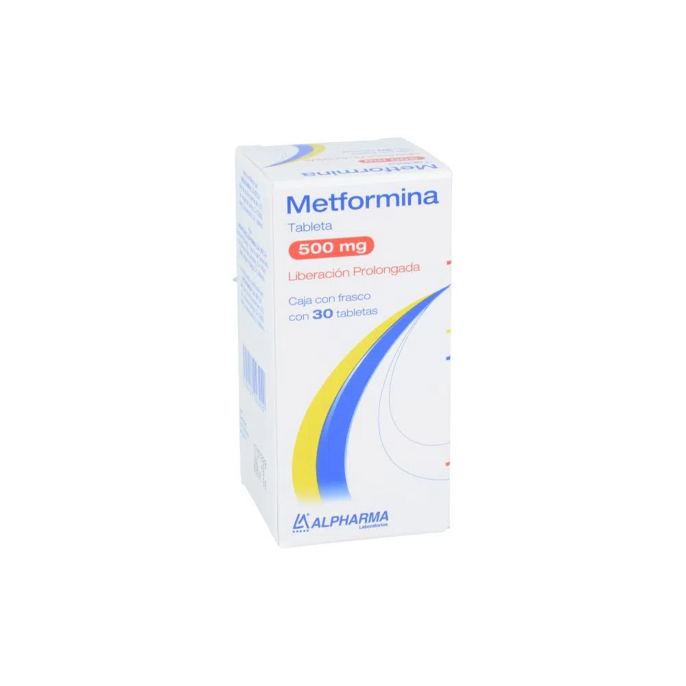 [7502226293929] Metformina Liberación Prolongada 500 Mg 30 Tabletas Genérico Alpharma 