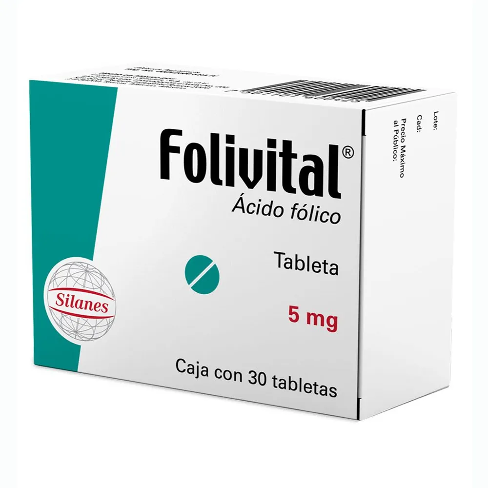 Folivital 5 Mg 30 Tabletas 